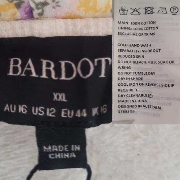 Bardot Marlie‎ Ditsy Floral Milkmaid Dress White XXL - Picture 4 of 8